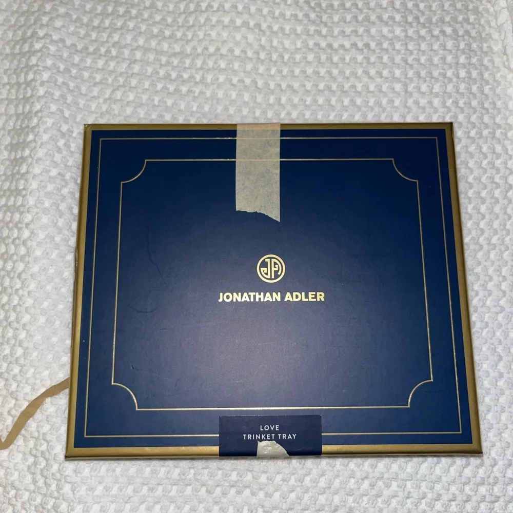 Jonathan Adler Blue and Gold Trinket Tray